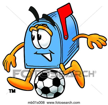 Mail box playing soccer View Large Clip Art Graphic Clip Art - Mail box playing soccer. Fotosearch