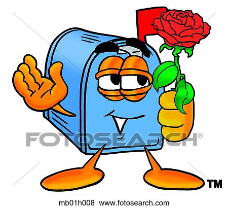 Mail box with rose View Large Clip Art Graphic Clip Art - Mail box with rose. Fotosearch