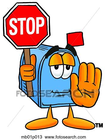 Mail box with stop sign View Large Clip Art Graphic Clipart - Mail box with stop sign. Fotosearch