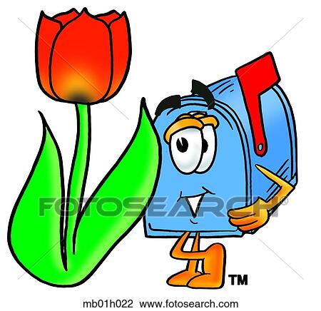 Mail box with tulip View Large Clip Art Graphic Clipart - Mail box with tulip. Fotosearch
