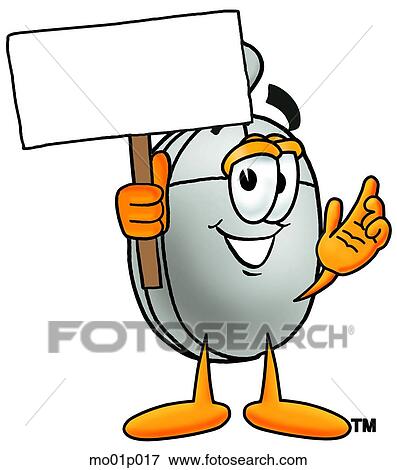 Clip Art - Mouse with a sign. Fotosearch