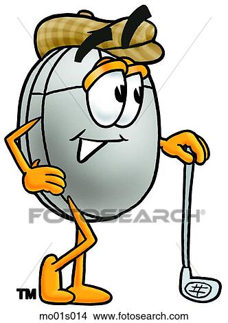 Mouse with golf club View Large Clip Art Graphic Clipart - Mouse with golf club. Fotosearch