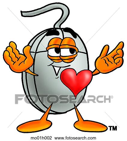 Mouse with heart View Large Clip Art Graphic Clipart - Mouse with heart. Fotosearch