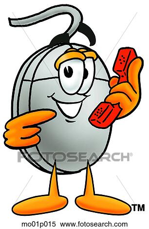 Mouse with phone View Large Clip Art Graphic Clipart - Mouse with phone. Fotosearch