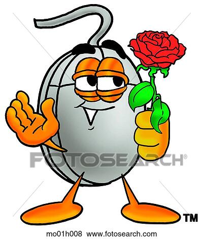 Mouse with rose View Large Clip Art Graphic Clip Art - Mouse with rose. Fotosearch