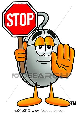 Mouse with stop sign View Large Clip Art Graphic Clipart - Mouse with stop sign. Fotosearch