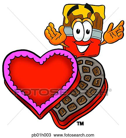 Clipart - Paint brush and chocolates. Fotosearch
