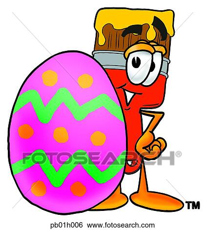 Paint brush and easter egg View Large Clip Art Graphic Clip Art - Paint brush and easter egg. Fotosearch
