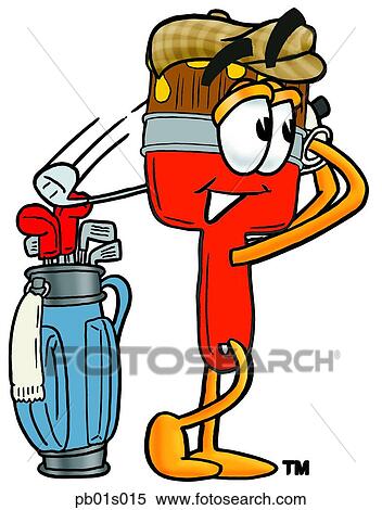Clipart - Paint brush golfing. Fotosearch