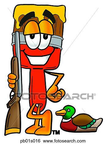 Clip Art - Paint brush hunting. Fotosearch