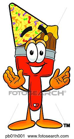Paint brush in party hat View Large Clip Art Graphic Clipart - Paint brush in party hat. Fotosearch