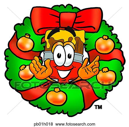 Paint brush in wreath View Large Clip Art Graphic Clip Art - Paint brush in wreath. Fotosearch