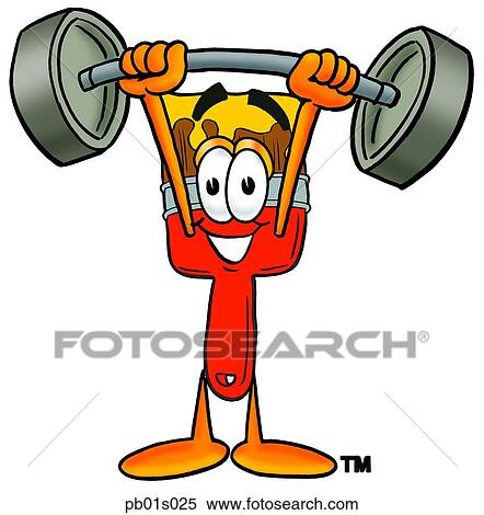 Paint brush lifting weights high View Large Clip Art Graphic Clipart - Paint brush lifting weights high. Fotosearch
