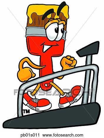 Paint brush on treadmill View Large Clip Art Graphic Clipart - Paint brush on treadmill. Fotosearch