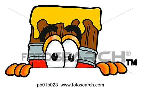 Paint brush peeking over top View Large Clip Art Graphic Clipart - Paint brush peeking over top. Fotosearch