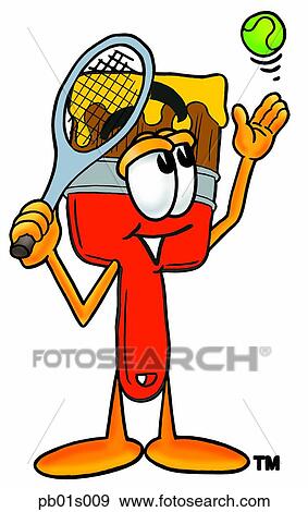 Paint brush playing tennis View Large Clip Art Graphic Clip Art - Paint brush playing tennis. Fotosearch