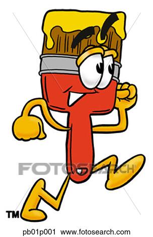 Clipart - Paint brush running. Fotosearch