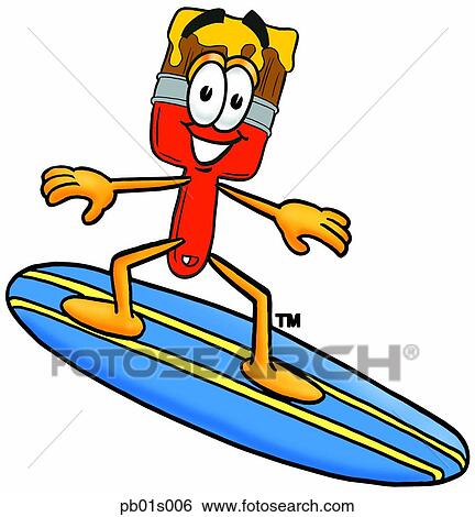 Paint brush surfing View Large Clip Art Graphic Clip Art - Paint brush surfing. Fotosearch