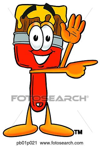 Paint brush waving and pointing View Large Clip Art Graphic Clipart - Paint brush waving and pointing. Fotosearch