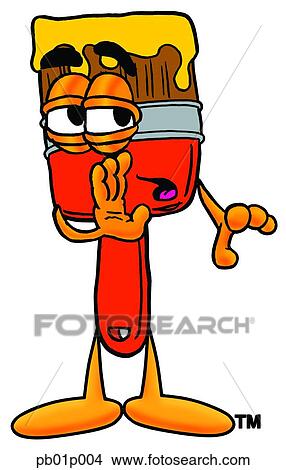 Clipart - Paint brush whispering. Fotosearch