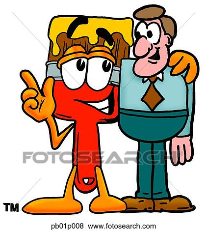 Paint brush with a man View Large Clip Art Graphic Clip Art - Paint brush with a man. Fotosearch