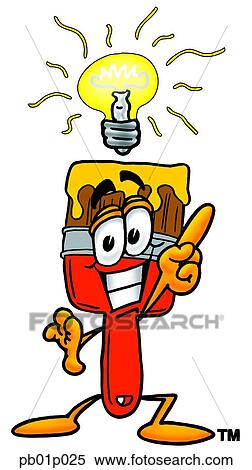 Paint brush with bright idea View Large Clip Art Graphic Clipart - Paint brush with bright idea. Fotosearch