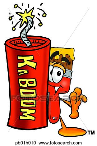 Paint brush with fire cracker View Large Clip Art Graphic Clipart - Paint brush with fire cracker. Fotosearch