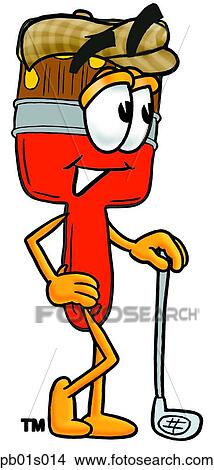 Paint brush with golf club View Large Clip Art Graphic Clipart - Paint brush with golf club. Fotosearch