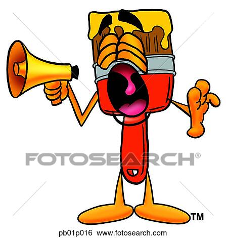 Paint brush with megaphone View Large Clip Art Graphic Clip Art - Paint brush with megaphone. Fotosearch