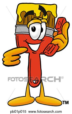 Paint brush with phone View Large Clip Art Graphic Clipart - Paint brush with phone. Fotosearch
