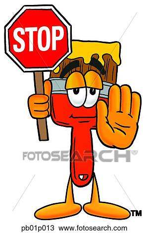 Paint brush with stop sign View Large Clip Art Graphic Clipart - Paint brush with stop sign. Fotosearch