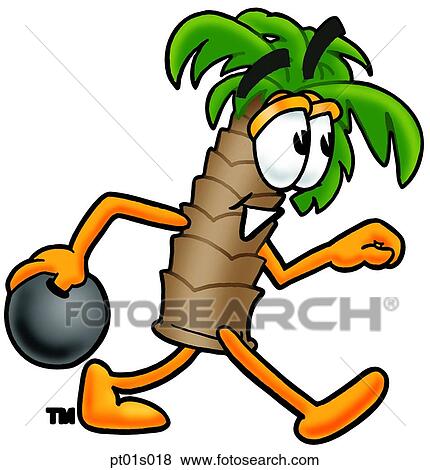 Clip Art - Palm tree bowling. Fotosearch