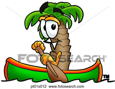 Clipart - Palm tree canoing. Fotosearch