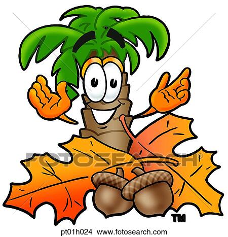 Clipart - Palm tree in autumn. Fotosearch