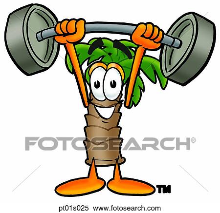 Palm tree lifting weights high View Large Clip Art Graphic Clipart - Palm tree lifting weights high. Fotosearch