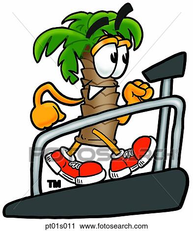 Palm tree on treadmill View Large Clip Art Graphic Clipart - Palm tree on treadmill. Fotosearch