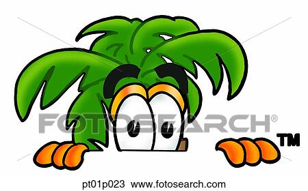Palm tree peeking over top View Large Clip Art Graphic Clipart - Palm tree peeking over top. Fotosearch