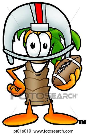 Clip Art - Palm tree playing football. Fotosearch