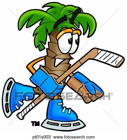 Palm tree playing hockey View Large Clip Art Graphic Clipart - Palm tree playing hockey. Fotosearch