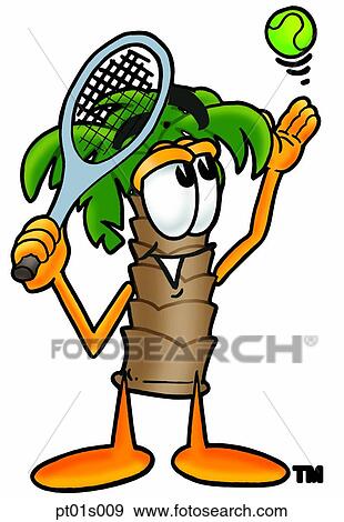 Palm tree playing tennis View Large Clip Art Graphic Clip Art - Palm tree playing tennis. Fotosearch