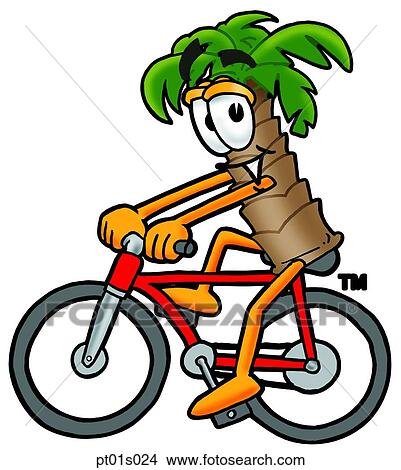 Palm tree riding bike View Large Clip Art Graphic Clipart - Palm tree riding bike. Fotosearch