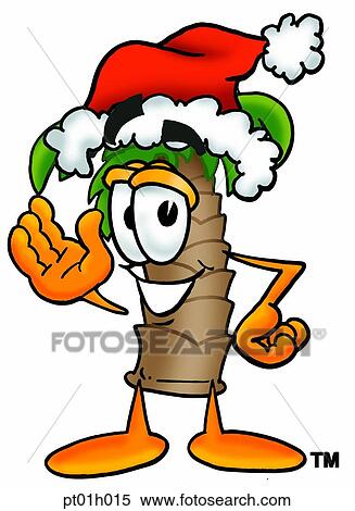 Clipart - Palm tree santa. Fotosearch