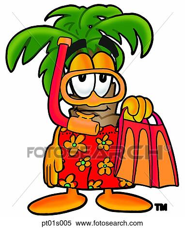 Palm tree snorkeling View Large Clip Art Graphic Clipart - Palm tree snorkeling. Fotosearch