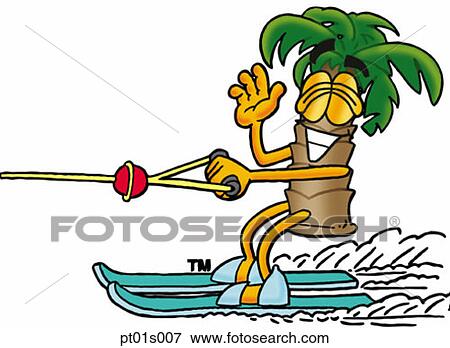 Palm tree water skiing View Large Clip Art Graphic Clip Art - Palm tree water skiing. Fotosearch