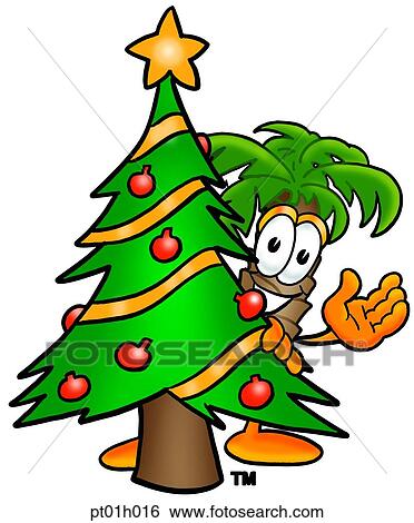 Palm tree with christmas tree View Large Clip Art Graphic Clip Art - Palm tree with christmas tree. Fotosearch