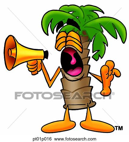 Palm tree with megaphone View Large Clip Art Graphic Clip Art - Palm tree with megaphone. Fotosearch