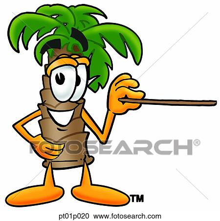 Clipart - Palm tree with pointer. Fotosearch