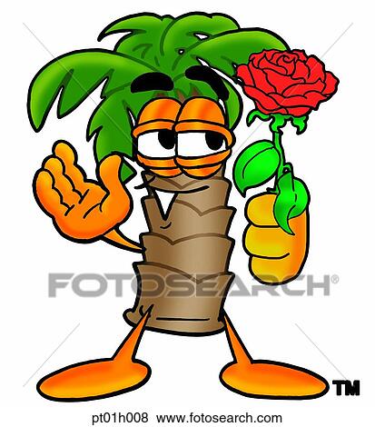 Palm tree with rose View Large Clip Art Graphic Clip Art - Palm tree with rose. Fotosearch