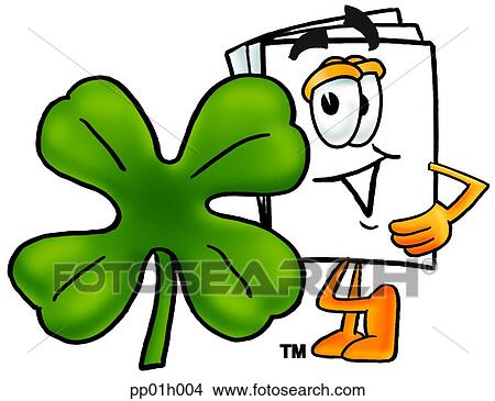 Clipart - Paper and shamrock. Fotosearch