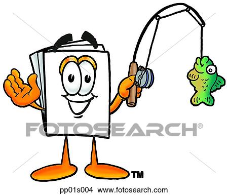 Clipart - Paper fishing. Fotosearch
